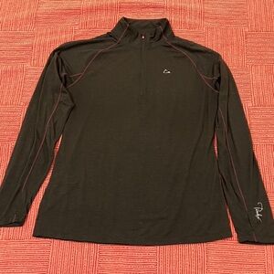 Paradox merino blend base layer heathered Black high zip Neck Sweater